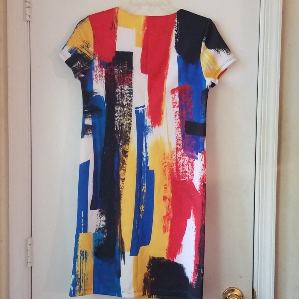 TREU Womens Primary Abstract Paint Splatter Dress - Picture 8 of 10